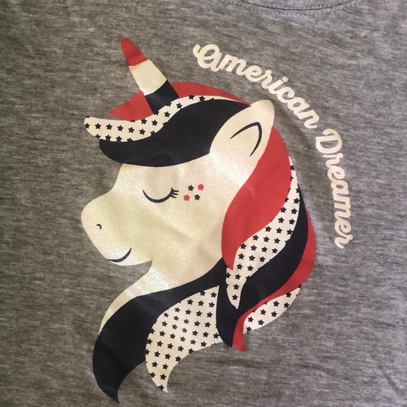 🌖 Medium 7/8 short sleeve unicorn gray shirt - Picture 2 of 5